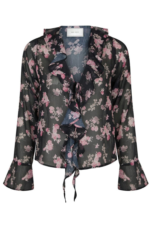 Neo Noir - Anika Marigold Print Blouse 165527 - 702 - Dark Navy