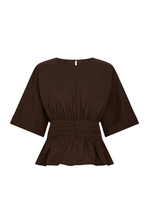 Neo Noir - Annegret Poplin Blouse 162365 - 584 - Chocolate Brown