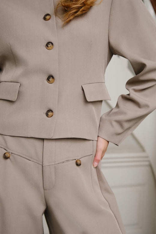 Neo Noir - Aranti Structure Curve Jacket 165619 - 189 - Warm Grey Blazere 