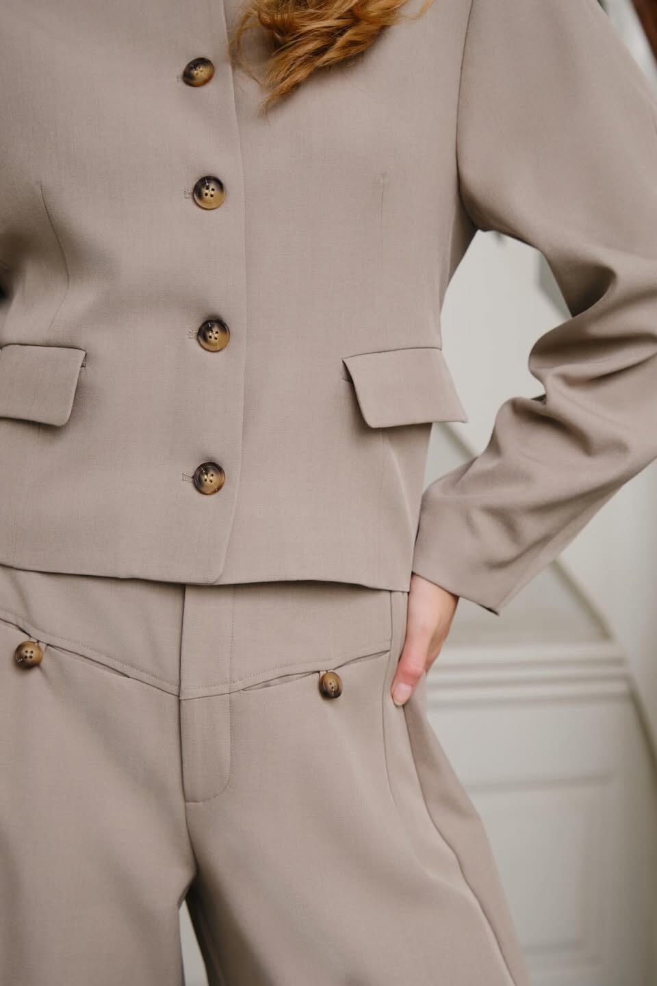 Neo Noir - Aranti Structure Curve Jacket 165619 - 189 - Warm Grey Blazere 