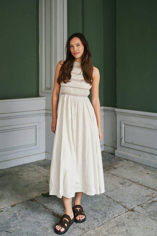 Neo Noir - Atika Deco Smock Dress 166105 - 124 - Ivory Kjoler 