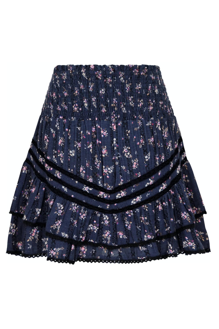 Neo Noir - Atkin Delicate Floral Skirt - Dusty Navy Nederdele 