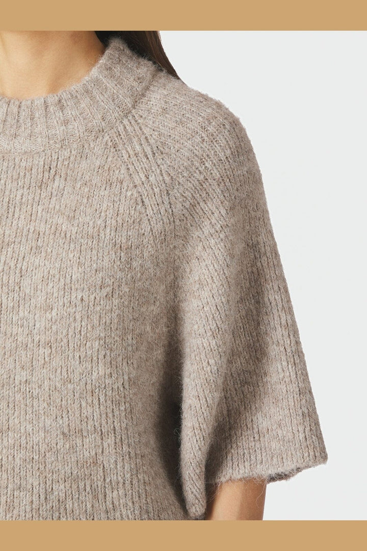 Neo Noir - Bandi Fluffy Knit Blouse 168190 - 976 - Beige Melange