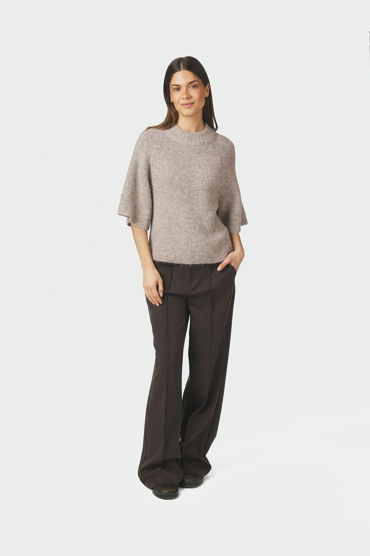 Neo Noir - Bandi Fluffy Knit Blouse 168190 - 976 - Beige Melange