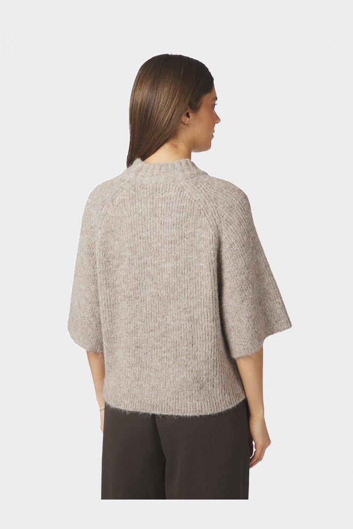 Neo Noir - Bandi Fluffy Knit Blouse 168190 - 976 - Beige Melange