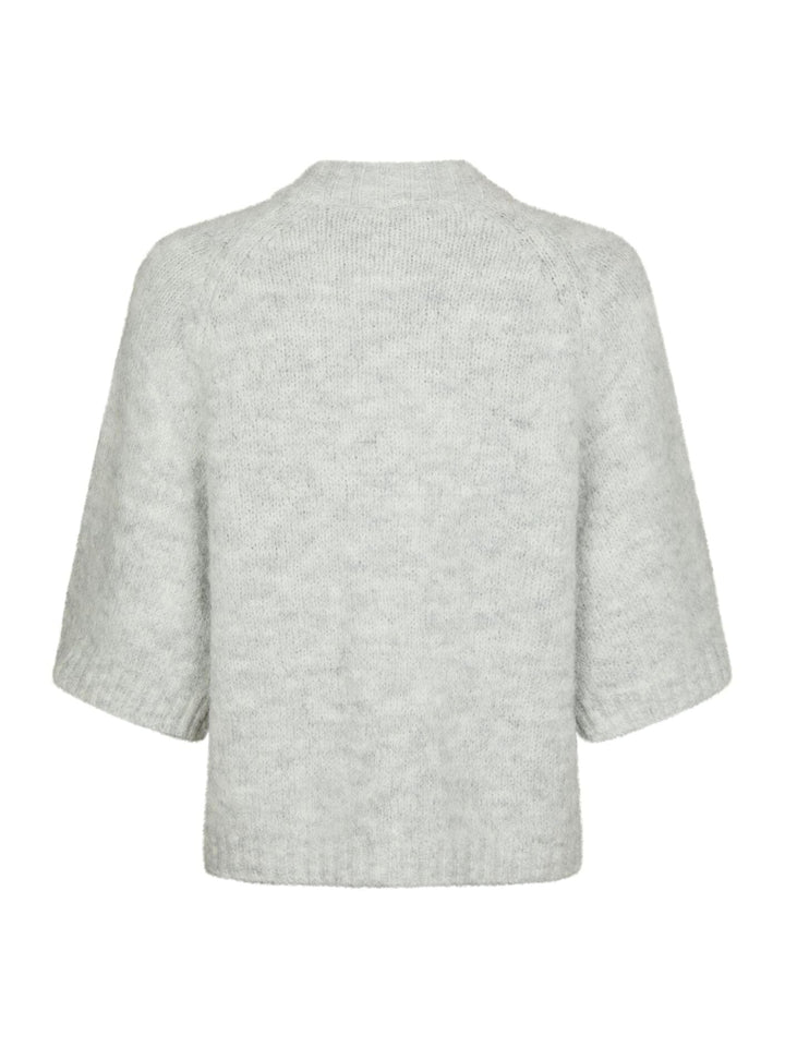 Neo Noir - Benuta Fluffy Knit Cardigan 165816 - 103 - Light Grey Melange Cardigans 