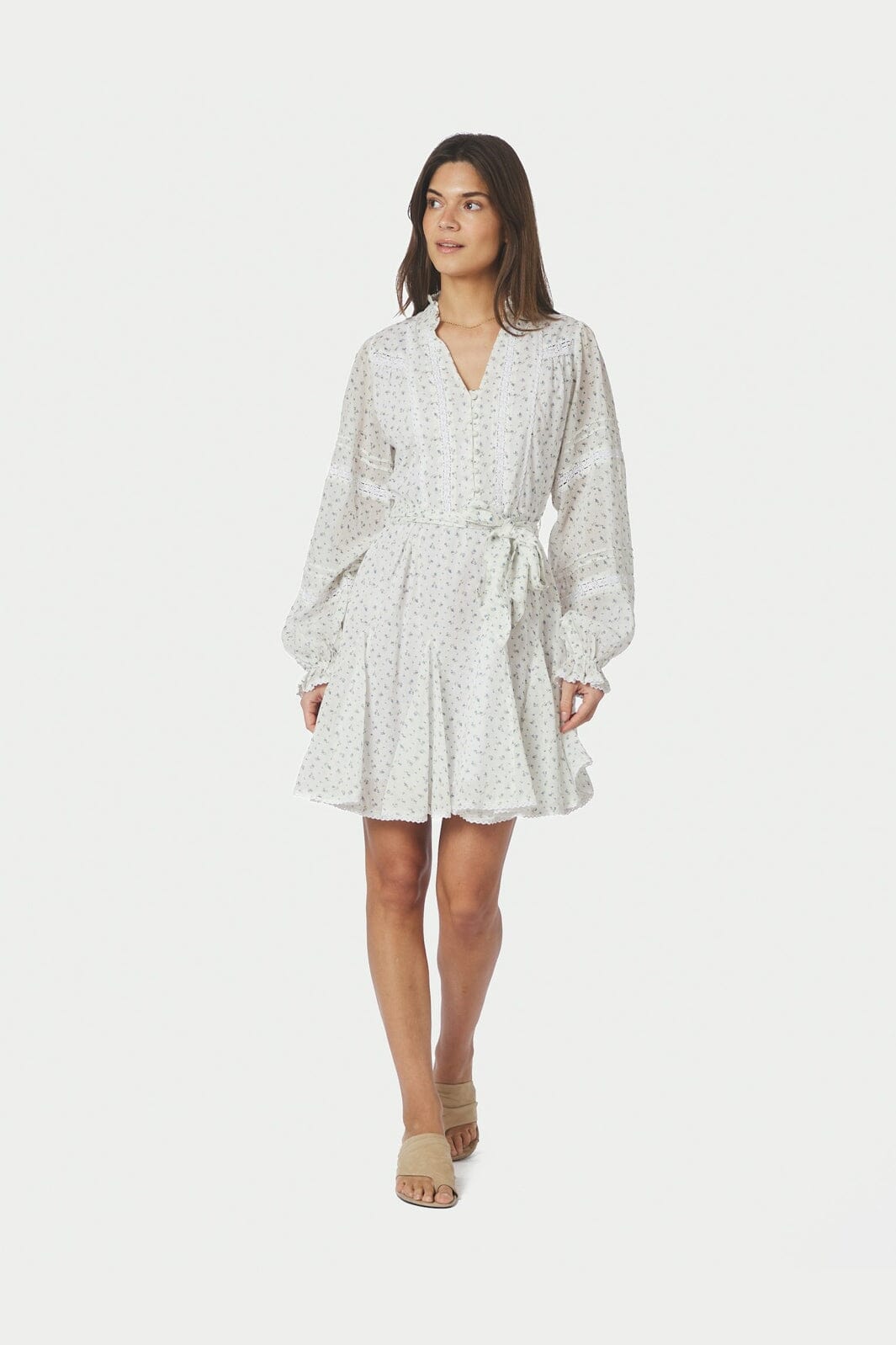 Neo Noir - Birgitte Print Flower Dress 168731 - 121 - Off White