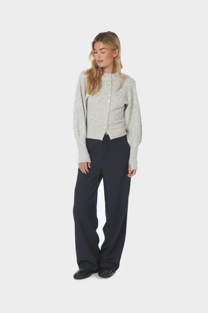Neo Noir - Briano Soft Knit Cardigan 167196 - 103 - Light Grey Melange