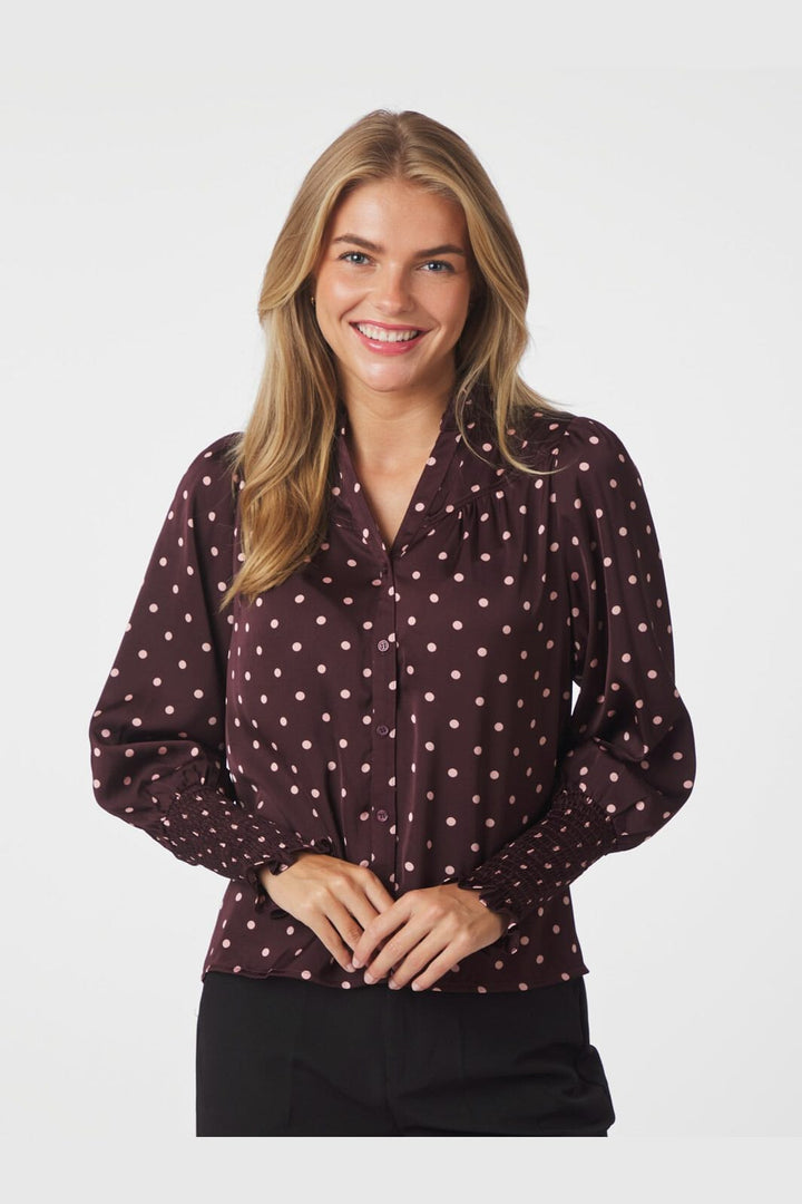 Neo Noir - Camisa Dot Blouse 167161 - 174 - Burgundy