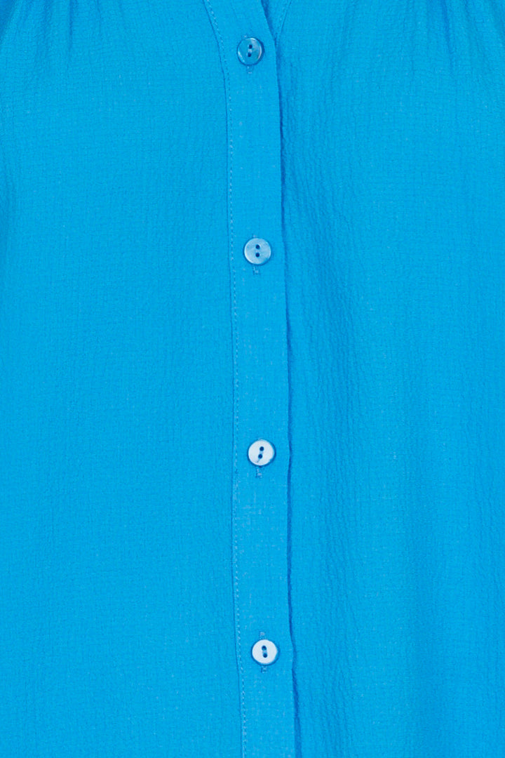 Neo Noir - Camisa Solid Blouse - Blue Skjorter 