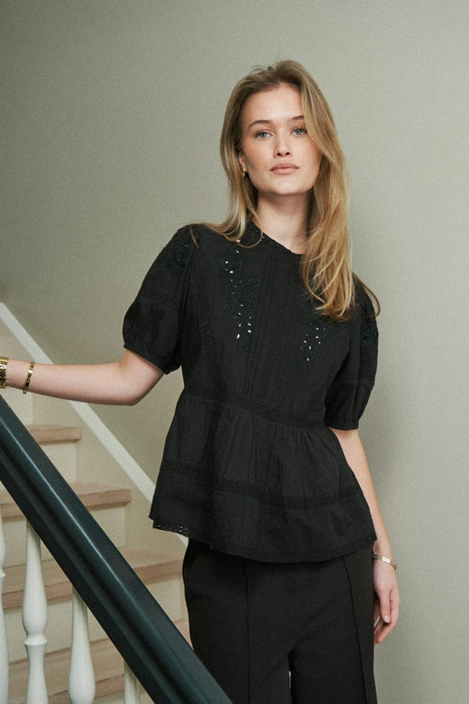 Neo Noir - Carnita Blouse 166753 - 100 - Black T-shirts 