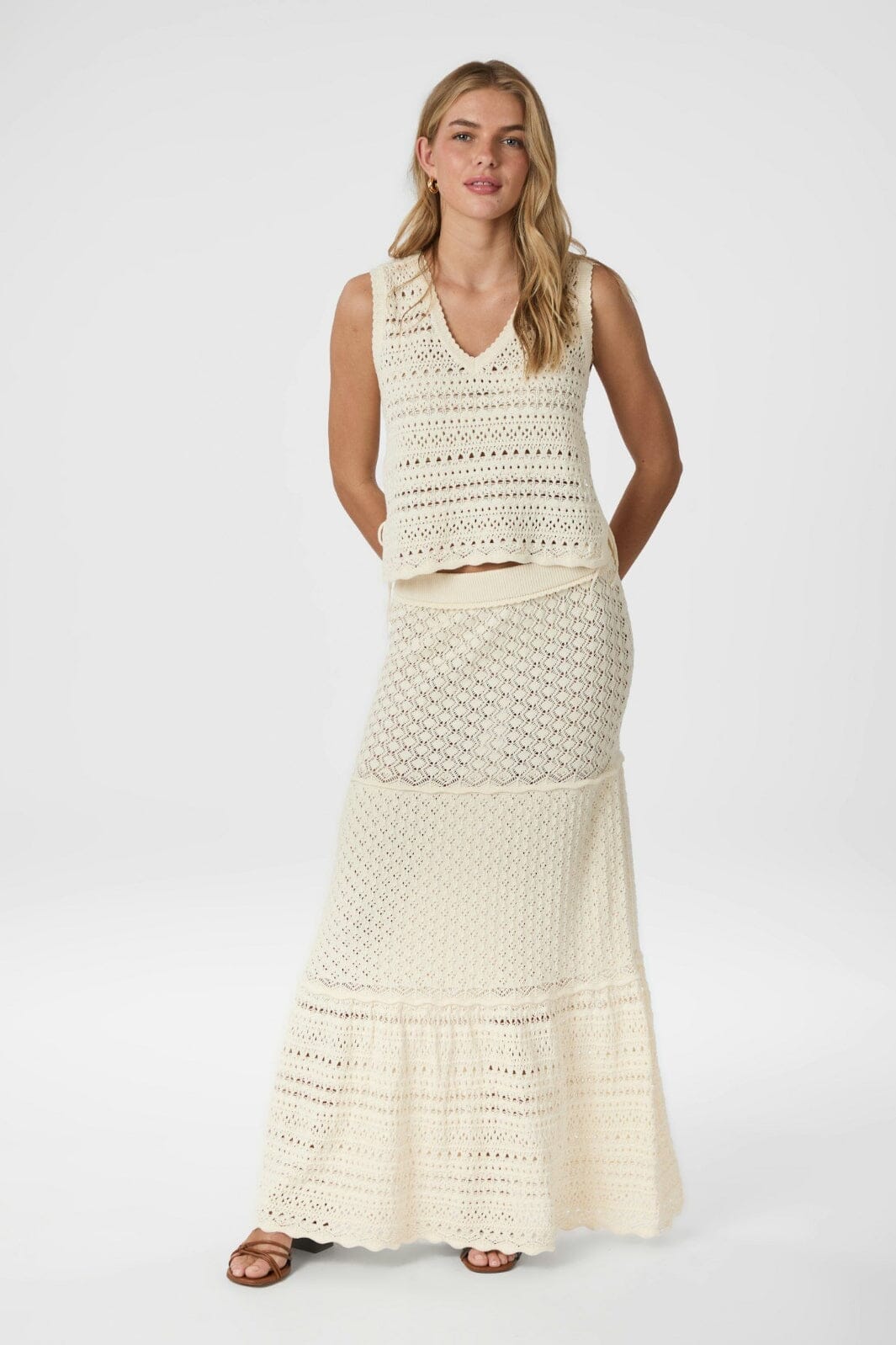 Neo Noir - Catana Crochet Knit Top 165990 - 122 - Creme