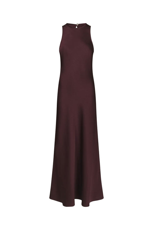 Neo Noir - Celinie Heavy Sateen Dress 165621 - 174 - Burgundy
