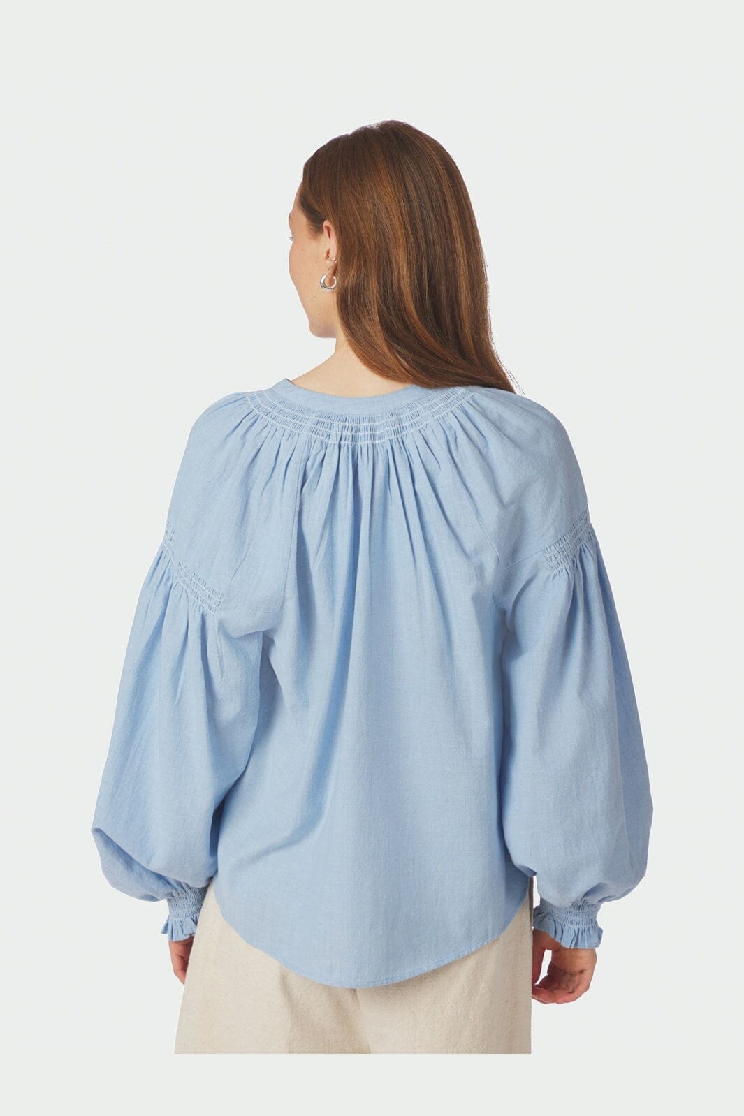 Neo Noir - Celise Chambray Blouse 168738 - 145 - Light Blue
