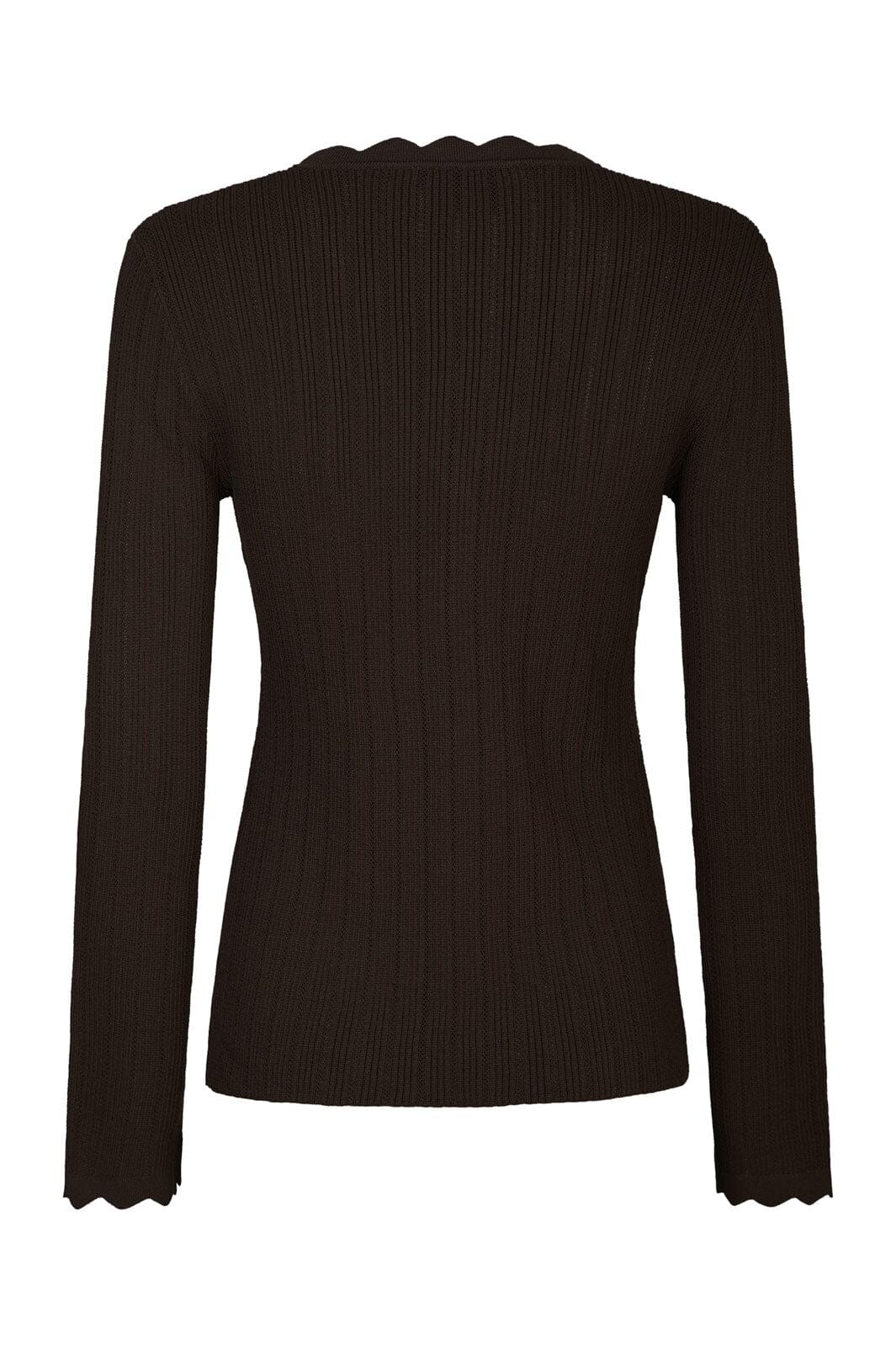 Neo Noir - Clara Stitch Knit Blouse 164484 - 676 - Dark Brown