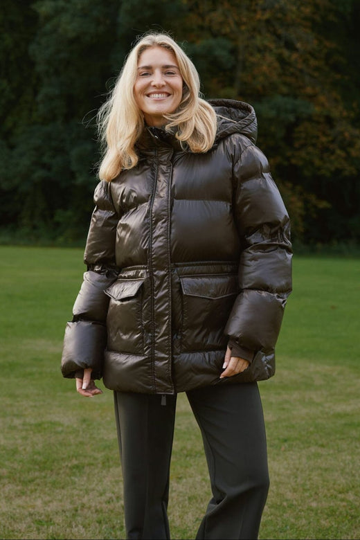 Neo Noir - Clotilde Shiny Puffer Jacket 168506 - 584 - Chocolate Brown Jakker 