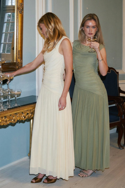 Neo Noir - Cludine Mesh Dress 166157 - 340 - Sage Green Kjoler 