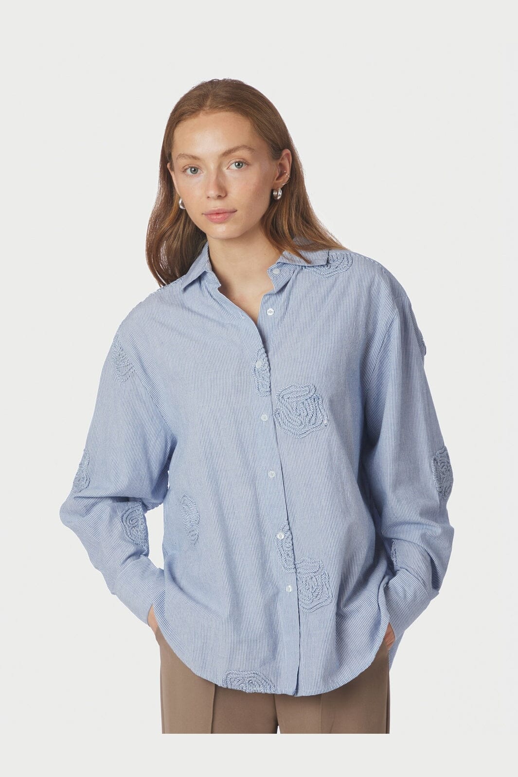 Neo Noir - Dalma Dori Mini Stripe Shirt 167460 - 140 - Blue