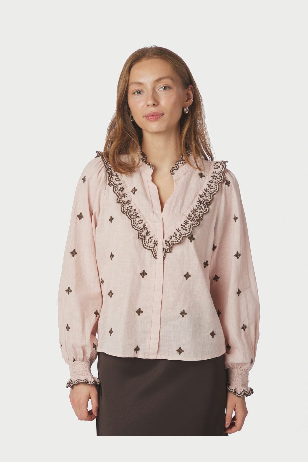 Neo Noir - Degas Blouse 158924 - 433 - Dusty Rose/Brown