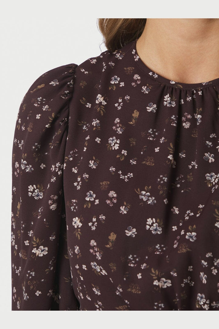 Neo Noir - Delphine Flowerbunch Blouse 170410 - 345 - Chocolate Plum