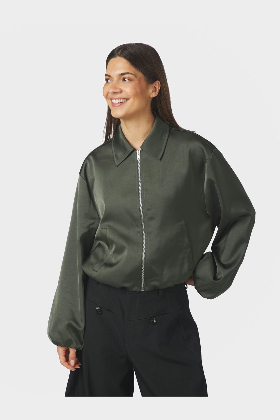 Neo Noir - Denielle Heavy Sateen Jacket 167474 - 591 - Deep Green
