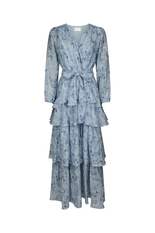 Neo Noir - Denila Crepe Print Dress 167618 - 142 - Dusty Blue