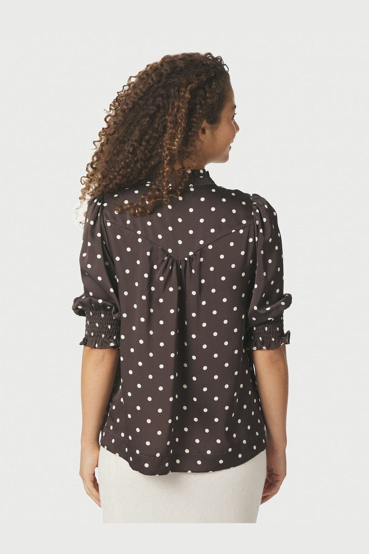 Neo Noir - Diana Dot Blouse 168484 - 676 - Dark Brown