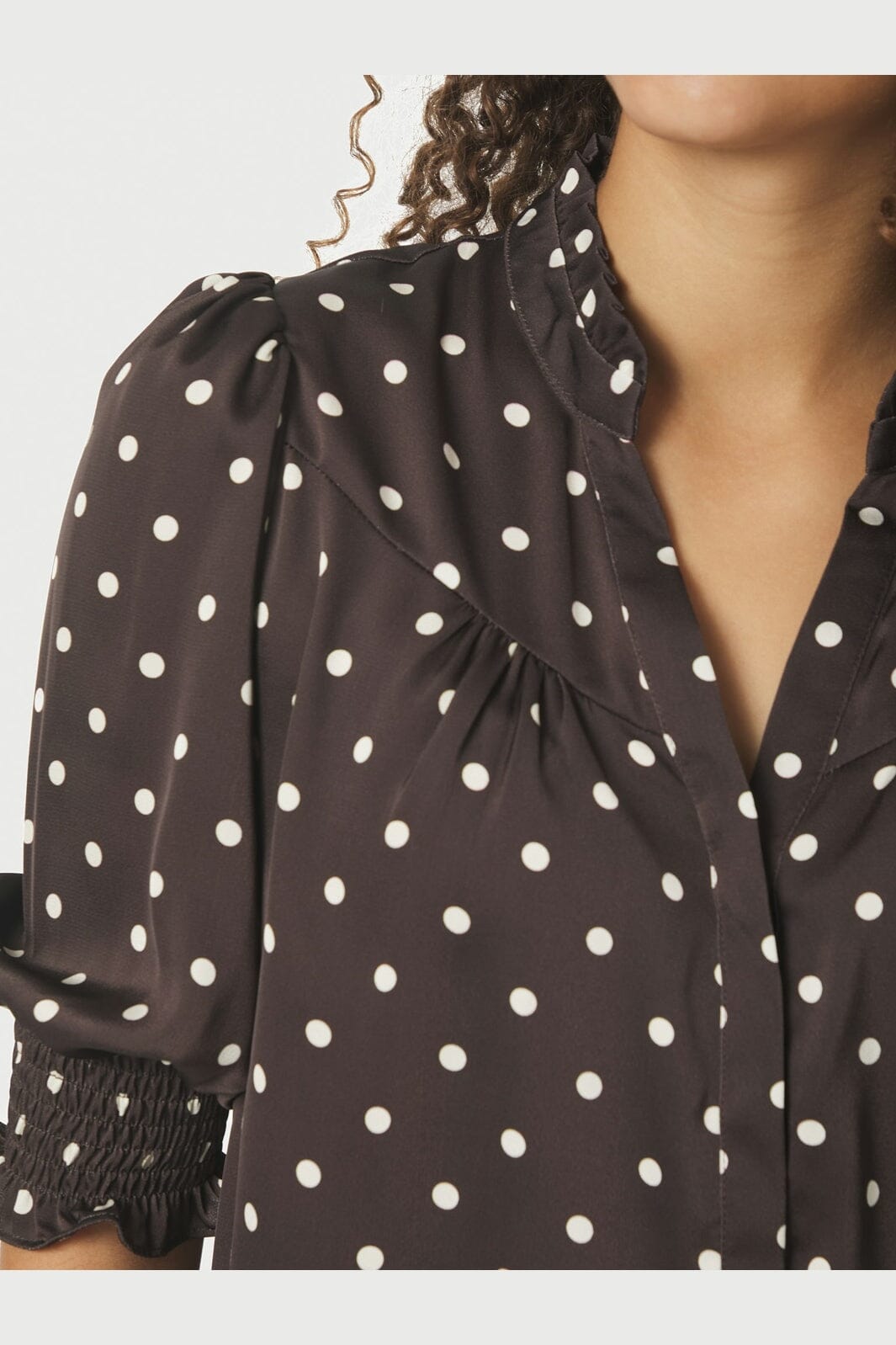 Neo Noir - Diana Dot Blouse 168484 - 676 - Dark Brown