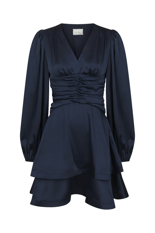 Neo Noir - Dionea Drapy Satin Dress 170722 - 141 - Navy