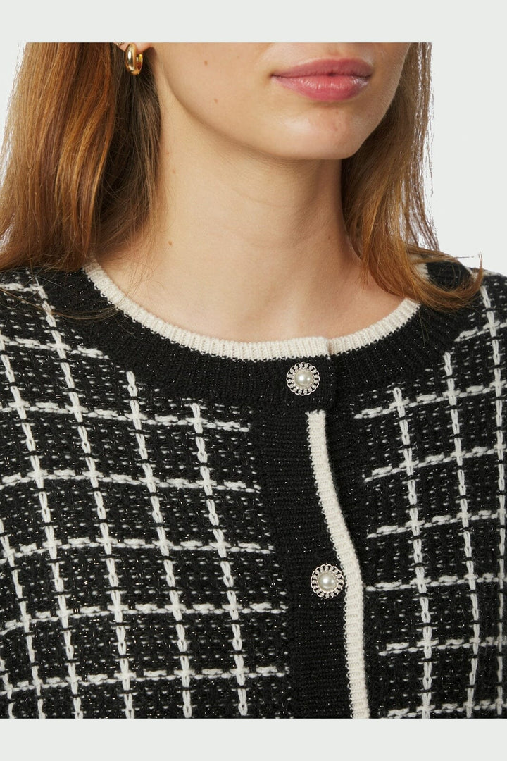 Neo Noir - Doro Stitch Knit Cardigan 164513 - 100 - Black