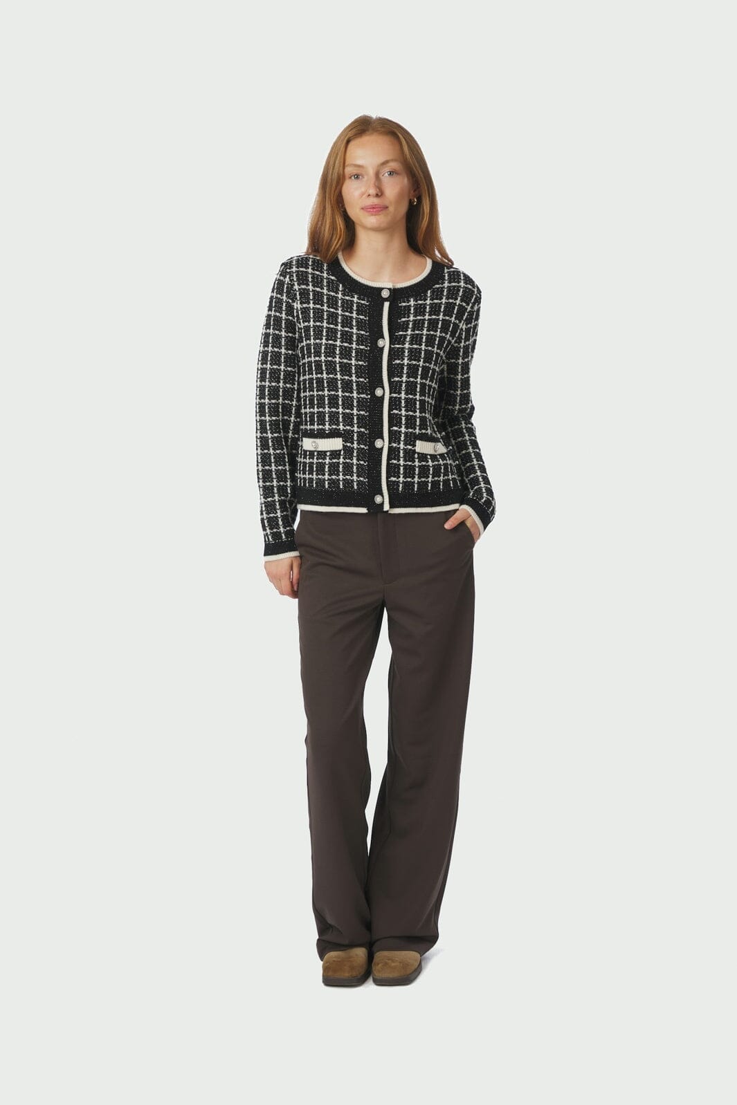 Neo Noir - Doro Stitch Knit Cardigan 164513 - 100 - Black