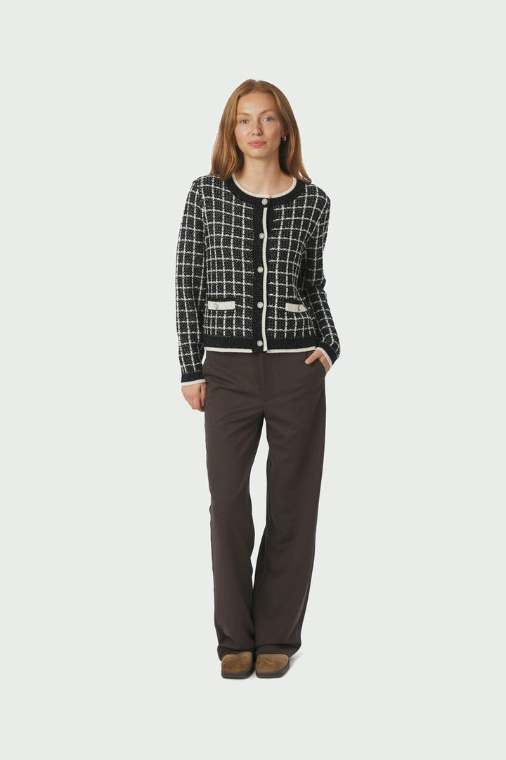 Neo Noir - Doro Stitch Knit Cardigan 164513 - 100 - Black