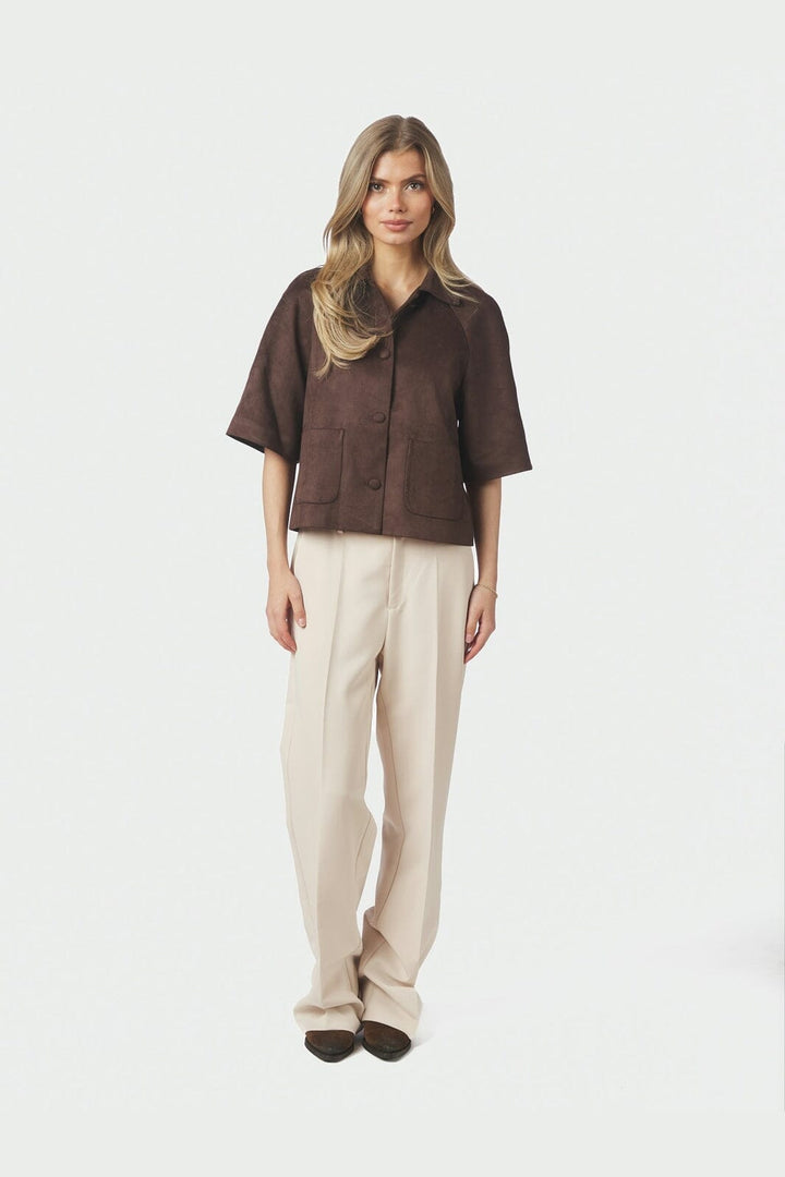 Neo Noir - Editta Faux Suede Jacket 168268 - 676 - Dark Brown