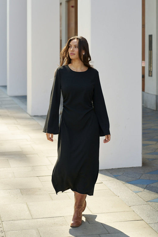 Neo Noir - Emmely Drape Dress 170471 - 100 - Black Kjoler 