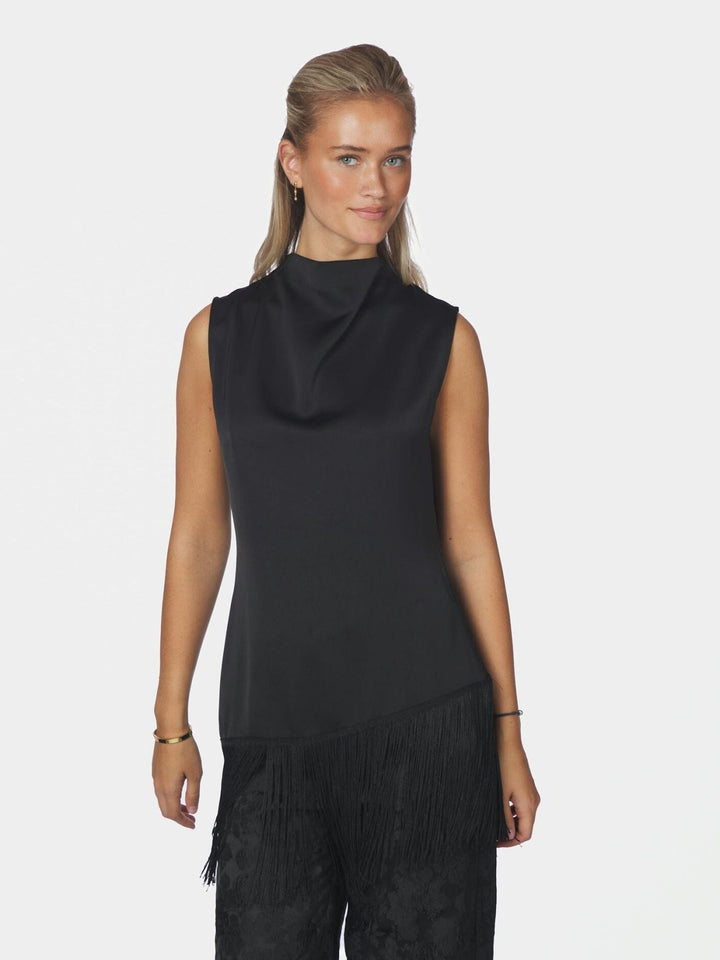 Neo Noir - Eviane Fringe Top 170300 - 100 - Black Toppe 