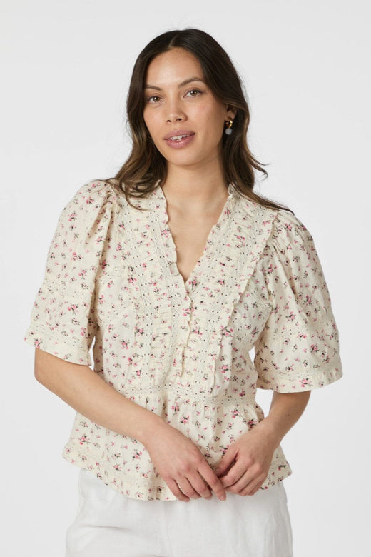 Neo Noir - Evienne Floral Blush Top 165626 - 165 - Rose