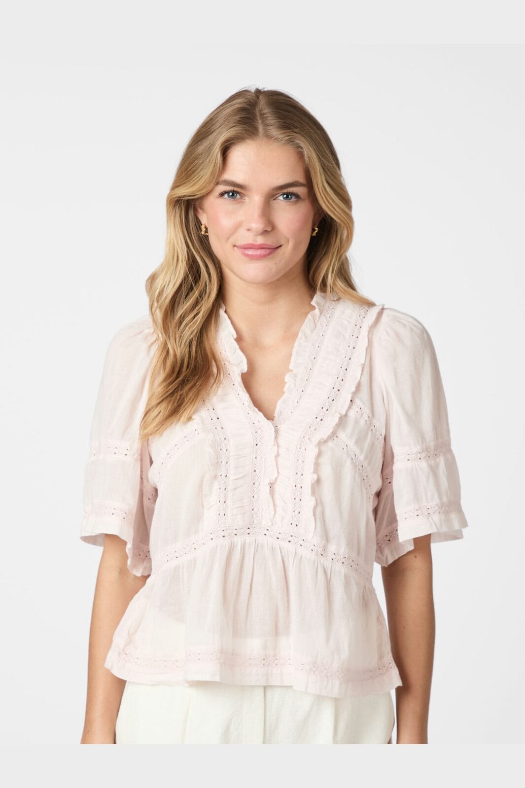 Neo Noir - Evienne S Voile Top 161856 - 754 - Light Pink