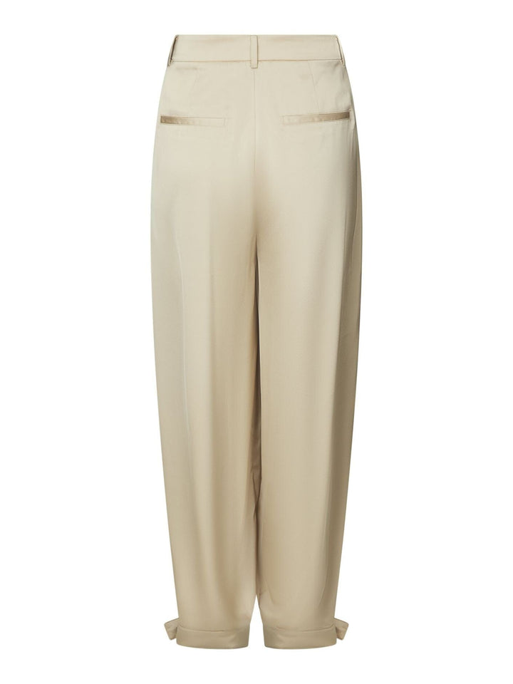 Neo Noir - Fayla Drapy Satin Balloon Pants 167418 - 125 - Dark Sand Bukser 