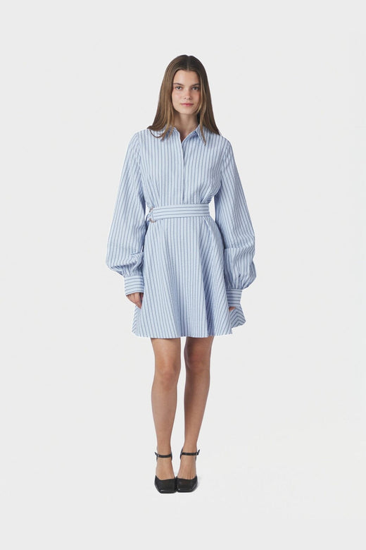 Neo Noir - Felice Striped Crepe Dress 169199 - 140 - Blue
