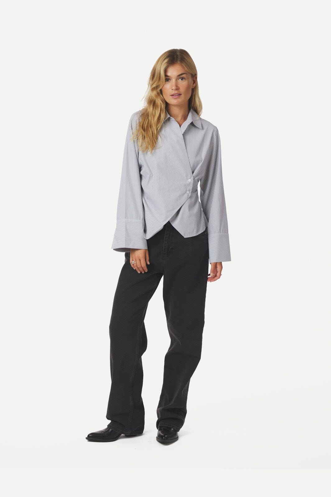 Neo Noir - Fenli Striped Shirt 165677 - 130 - Grey
