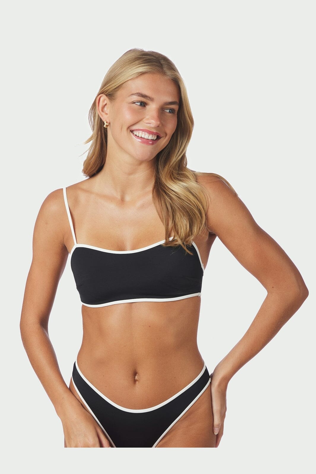 Neo Noir - Fia Solid Contrast Bikini Top 167792 - 727 - Black/White