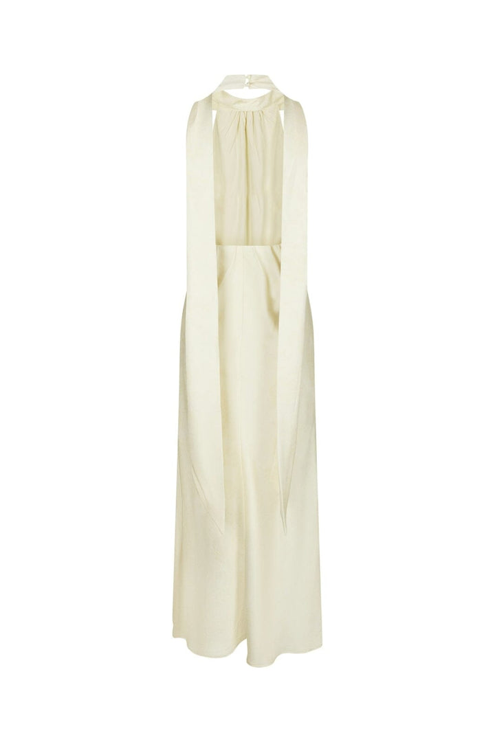 Neo Noir - Fiona Pattern Satin Dress 168367 - 191 - Light Yellow