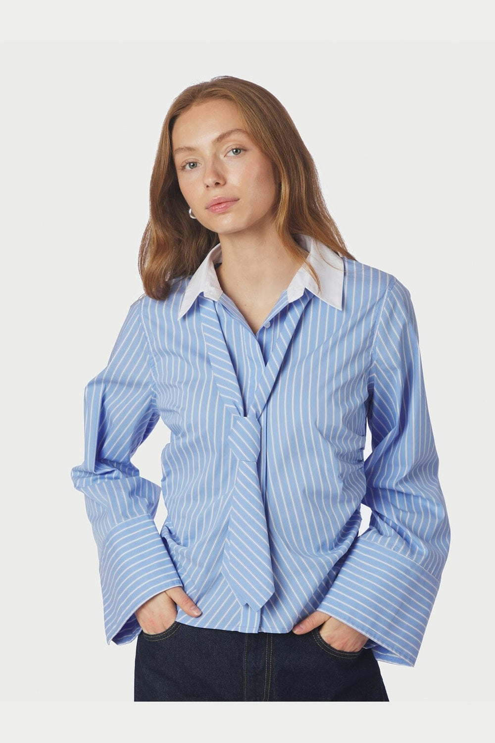 Neo Noir - Francesca Stripe Shirt 165981 - 145 - Light Blue