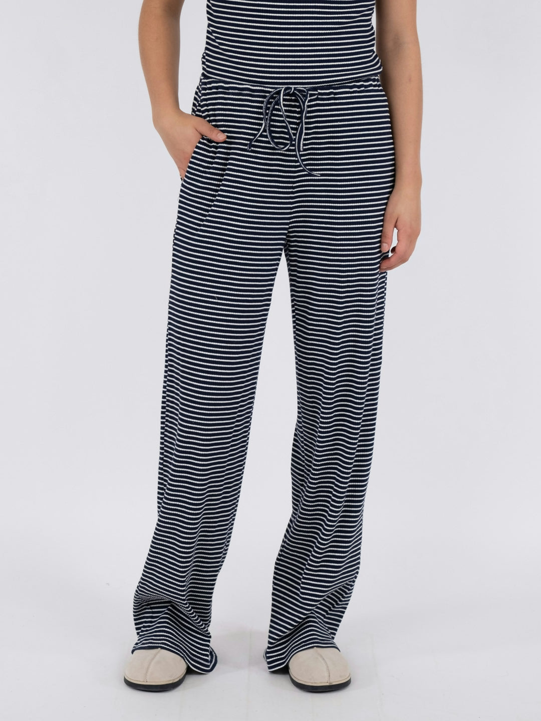 Neo Noir - Geri Stripe Pants - Dark Navy