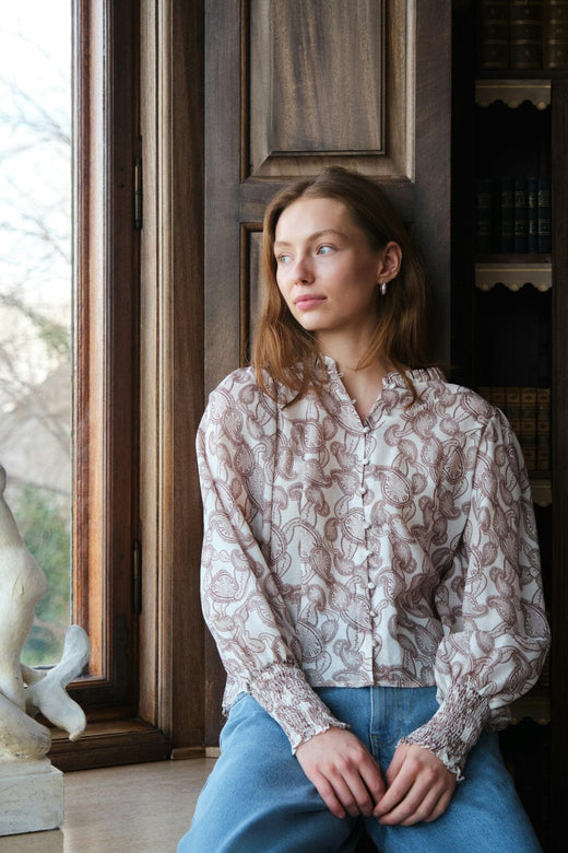 Neo Noir - Gilda Soft Paisley Blouse 167647 - 122 - Creme Bluser 