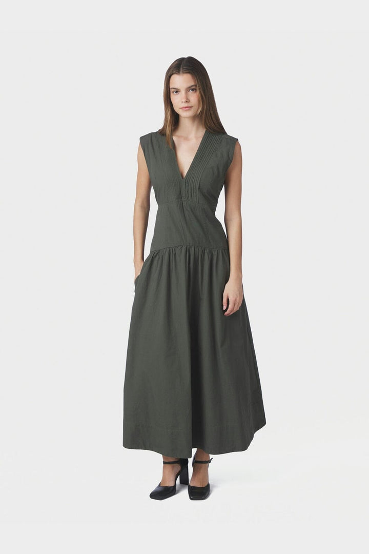 Neo Noir - Halise Poplin Dress 169068 - 151 - Army