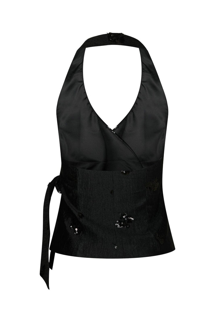 Neo Noir - Harlen Sequins Halterneck Top 170552 - 100 - Black
