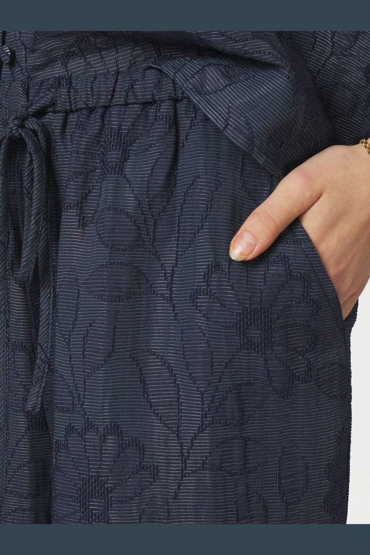 Neo Noir - Heifa Flower Stripe Pants 168495 - 534 - Dark Blue