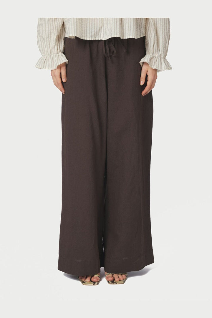 Neo Noir - Heifa Linen Pants 167698 - 676 - Dark Brown