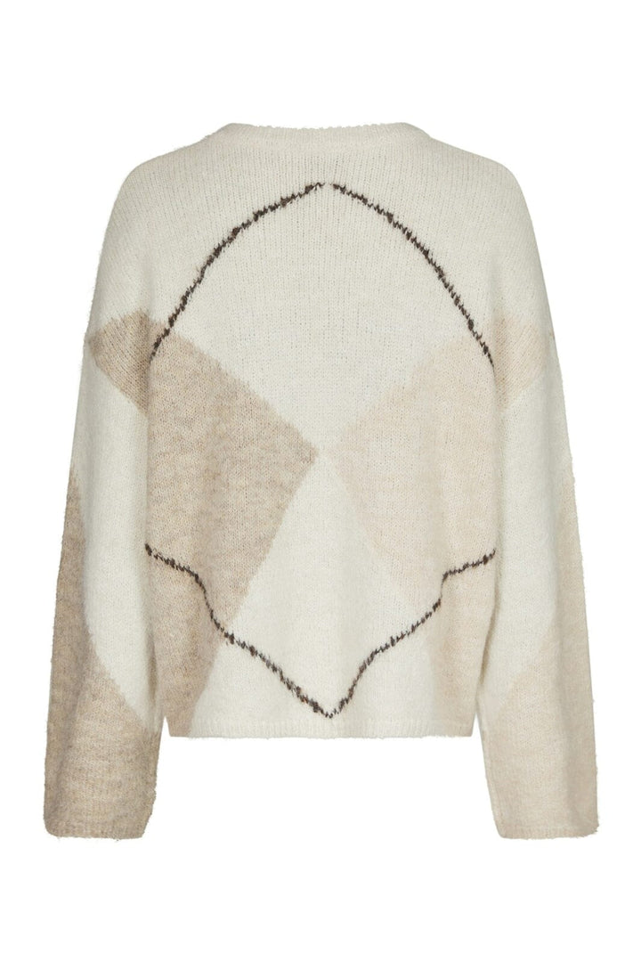 Neo Noir - Inga Check Fluff Knit Blouse 165205 - 122 - Creme